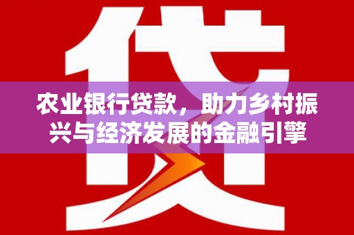云霄农业银行贷款，助力乡村振兴与经济发展的金融引擎