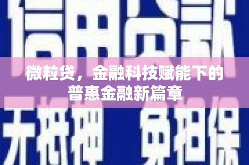 云霄微粒贷，金融科技赋能下的普惠金融新篇章