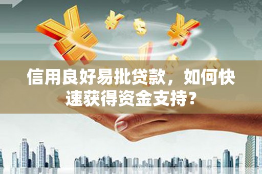 云霄信用良好易批贷款，如何快速获得资金支持？