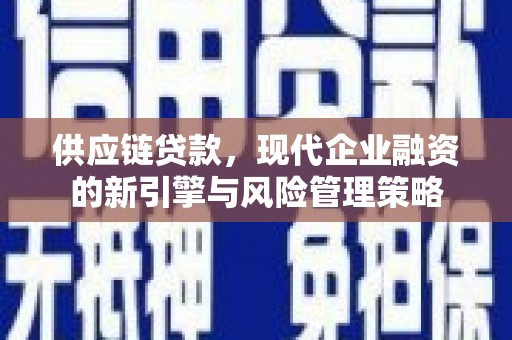 云霄供应链贷款，现代企业融资的新引擎与风险管理策略