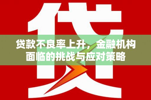 云霄贷款不良率上升，金融机构面临的挑战与应对策略