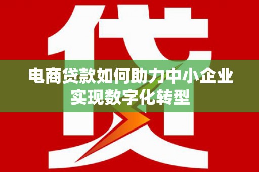 云霄电商贷款如何助力中小企业实现数字化转型