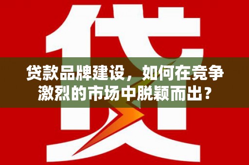 云霄贷款品牌建设，如何在竞争激烈的市场中脱颖而出？