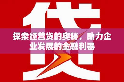 云霄探索经营贷的奥秘，助力企业发展的金融利器