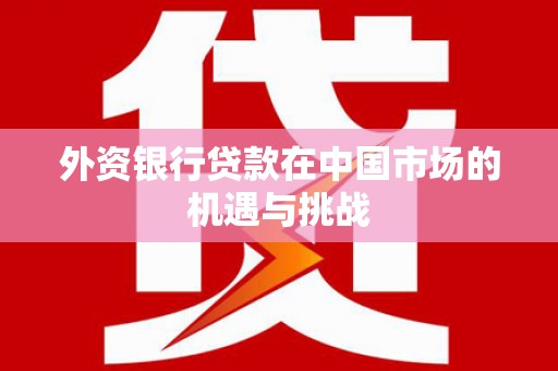 云霄外资银行贷款在中国市场的机遇与挑战