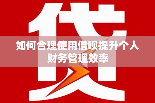 云霄如何合理使用借呗提升个人财务管理效率