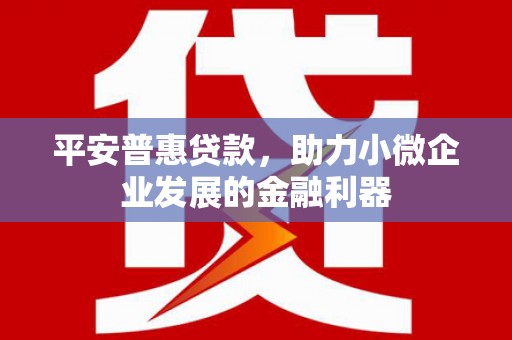 云霄平安普惠贷款，助力小微企业发展的金融利器
