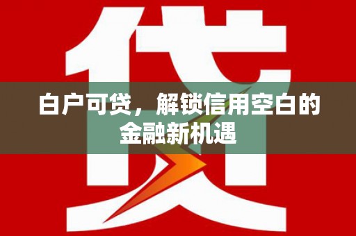 云霄白户可贷，解锁信用空白的金融新机遇