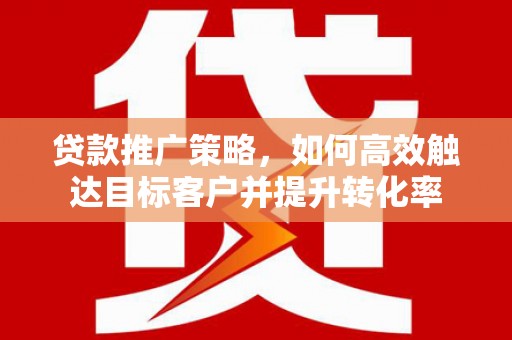 云霄贷款推广策略，如何高效触达目标客户并提升转化率