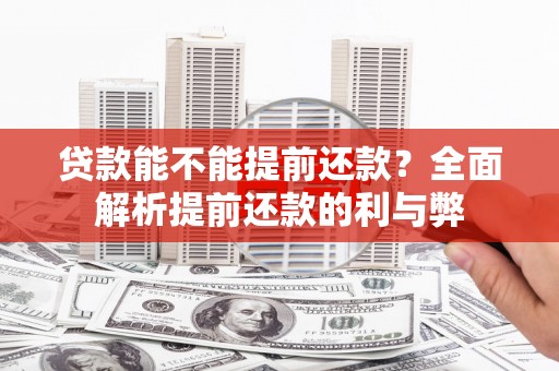 云霄贷款能不能提前还款？全面解析提前还款的利与弊