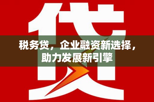 云霄税务贷，企业融资新选择，助力发展新引擎