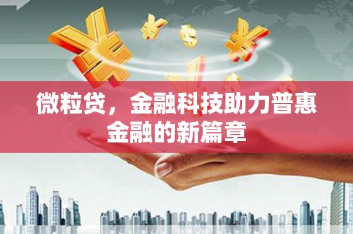 云霄微粒贷，金融科技助力普惠金融的新篇章